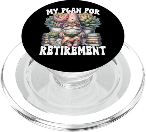 Funny Retirement Plan For Book Lover Retired Teacher Gnome PopSockets PopGrip für MagSafe Funny Retirement Plan For Book Lover Retired Teacher Gnome PopSockets PopGrip für MagSafe von Funny Book Reading Themed Gifts For Gnome Lovers