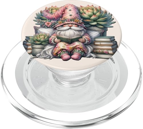 Teacher Gnome Reading Books Under Succulent Plant For Mom PopSockets PopGrip für MagSafe Teacher Gnome Reading Books Under Succulent Plant For Mom PopSockets PopGrip für MagSafe von Funny Book Reading Themed Gifts For Gnome Lovers