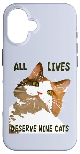 All Lives Derserve Nine Cats Calico Katzenkunst Hülle für iPhone 16 All Lives Derserve Nine Cats Calico Katzenkunst Hülle für iPhone 16 von Funny Cat Quote Tees and Amusing Cat Gifts taiche