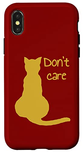 Don't Care Cat Zitat Cartoon Vektor Ausschnitt Hülle für iPhone X/XS Don't Care Cat Zitat Cartoon Vektor Ausschnitt Hülle für iPhone X/XS von Funny Cat Quote Tees and Amusing Cat Gifts taiche