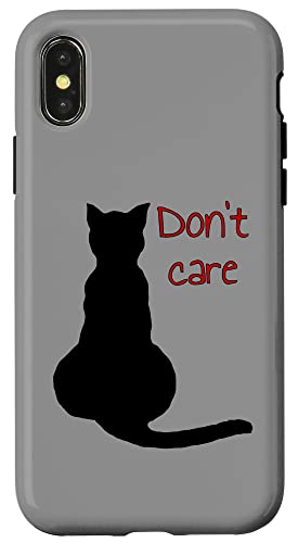 Don't Care Cat Zitat Cartoon Vektor Ausschnitt Hülle für iPhone X/XS Don't Care Cat Zitat Cartoon Vektor Ausschnitt Hülle für iPhone X/XS von Funny Cat Quote Tees and Amusing Cat Gifts taiche