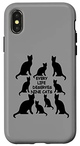 Every Life Deserves Nine Cats Lustiges Katzenliebhaber-Zitat Hülle für iPhone X/XS Every Life Deserves Nine Cats Lustiges Katzenliebhaber-Zitat Hülle für iPhone X/XS von Funny Cat Quote Tees and Amusing Cat Gifts taiche