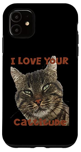 I Love Your Cattitude Lustiges Wortspiel Zitat Hülle für iPhone 11 I Love Your Cattitude Lustiges Wortspiel Zitat Hülle für iPhone 11 von Funny Cat Quote Tees and Amusing Cat Gifts taiche
