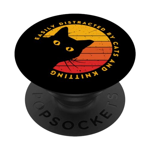 Leicht abgelenkt von Katzen und Stricken – lustige sarkastische Katze PopSockets mit austauschbarem PopGrip Leicht abgelenkt von Katzen und Stricken – lustige sarkastische Katze PopSockets mit austauschbarem PopGrip von Funny Cat Saying Gifts For Cat Lover