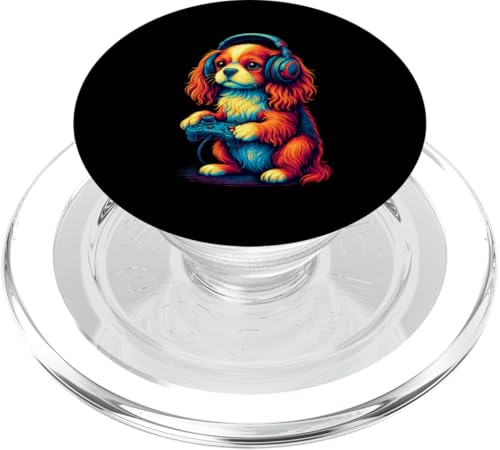 Cavalier King Charles Spaniel Retro Gamer Vintage Gaming Hund PopSockets PopGrip für MagSafe Cavalier King Charles Spaniel Retro Gamer Vintage Gaming Hund PopSockets PopGrip für MagSafe von Funny Cavalier 80s Synthwave Vaporwave Dog Designs