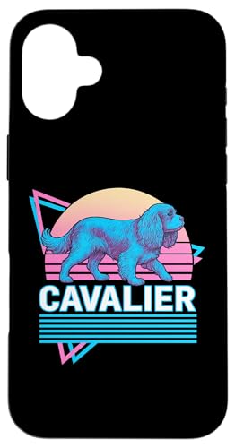 Cavalier King Charles Spaniel im Retro-Stil im Vintage-Synthwave-Stil Hülle für iPhone 16 Plus Cavalier King Charles Spaniel im Retro-Stil im Vintage-Synthwave-Stil Hülle für iPhone 16 Plus von Funny Cavalier 80s Synthwave Vaporwave Dog Designs
