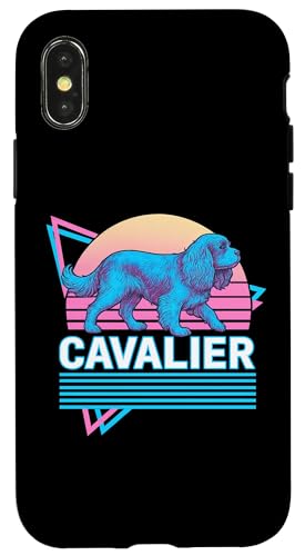 Cavalier King Charles Spaniel im Retro-Stil im Vintage-Synthwave-Stil Hülle für iPhone X/XS Cavalier King Charles Spaniel im Retro-Stil im Vintage-Synthwave-Stil Hülle für iPhone X/XS von Funny Cavalier 80s Synthwave Vaporwave Dog Designs