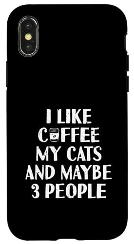 Lustig I Like Coffee My Cats and Maybe 3 People | Barista Hülle für iPhone X/XS von Funny Coffee Lovers