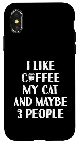 Lustig Ich mag Kaffee Meine Katze und vielleicht 3 Personen | Barista Hülle für iPhone X/XS von Funny Coffee Lovers