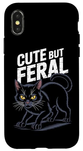 Niedliche, aber wilde Katze Hülle für iPhone X/XS von Funny Cute But Feral Gifts for Women and Men