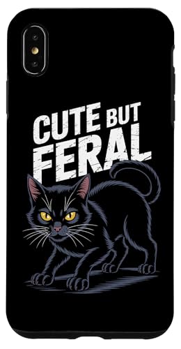 Niedliche, aber wilde Katze Hülle für iPhone XS Max von Funny Cute But Feral Gifts for Women and Men