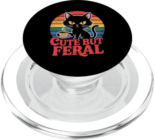 Niedliche, aber wilde Katze PopSockets PopGrip für MagSafe von Funny Cute But Feral Gifts for Women and Men