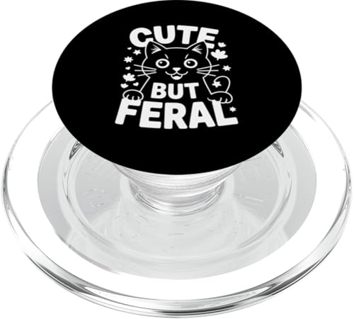 Niedliche, aber wilde Katze PopSockets PopGrip für MagSafe von Funny Cute But Feral Gifts for Women and Men