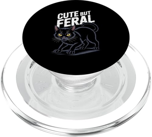 Niedliche, aber wilde Katze PopSockets PopGrip für MagSafe von Funny Cute But Feral Gifts for Women and Men