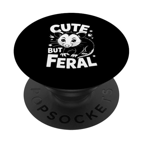 Niedliches, aber wildes Opossum PopSockets Klebender PopGrip von Funny Cute But Feral Gifts for Women and Men