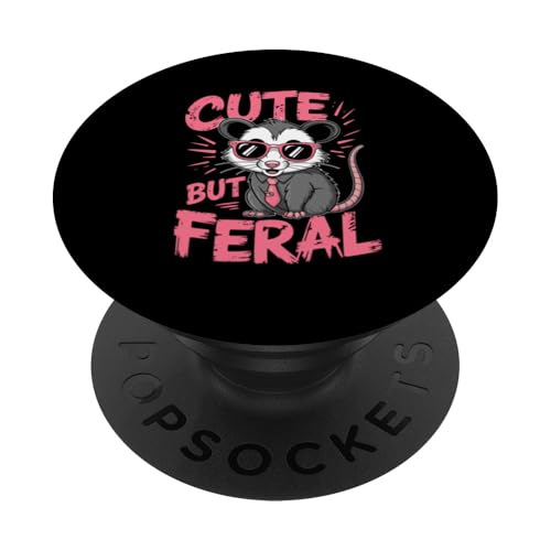 Niedliches, aber wildes Opossum PopSockets Klebender PopGrip von Funny Cute But Feral Gifts for Women and Men