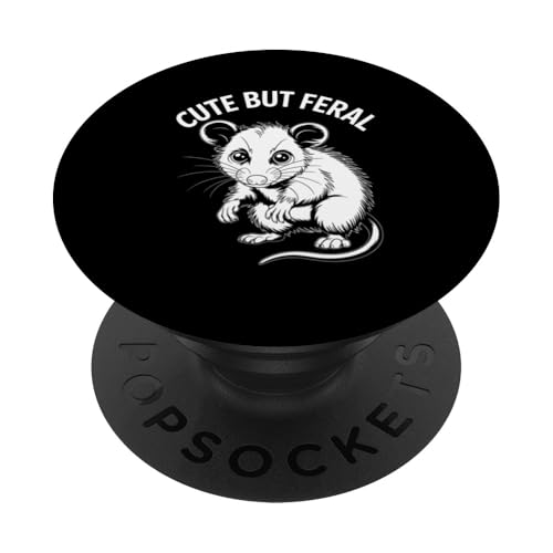 Niedliches, aber wildes Opossum PopSockets Klebender PopGrip von Funny Cute But Feral Gifts for Women and Men