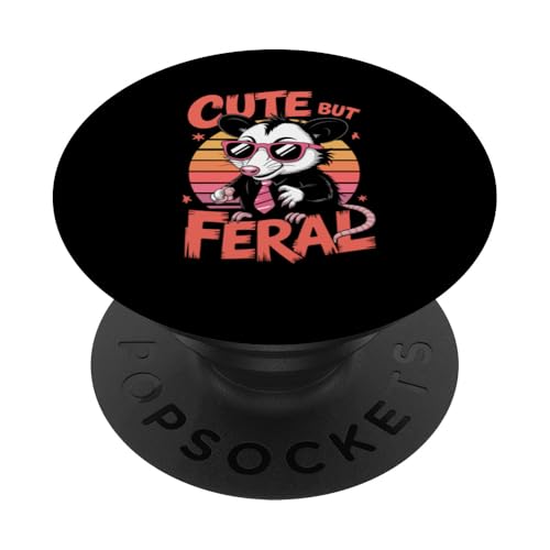 Niedliches, aber wildes Opossum PopSockets Klebender PopGrip Niedliches, aber wildes Opossum PopSockets Klebender PopGrip von Funny Cute But Feral Gifts for Women and Men
