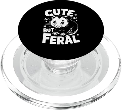 Niedliches, aber wildes Opossum PopSockets PopGrip für MagSafe von Funny Cute But Feral Gifts for Women and Men