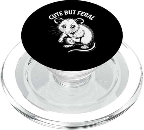 Niedliches, aber wildes Opossum PopSockets PopGrip für MagSafe von Funny Cute But Feral Gifts for Women and Men