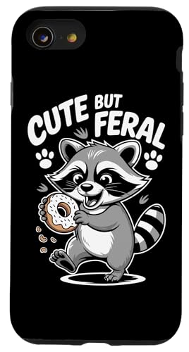 Süßer aber wilder Waschbär Hülle für iPhone SE (2020) / 7 / 8 von Funny Cute But Feral Gifts for Women and Men