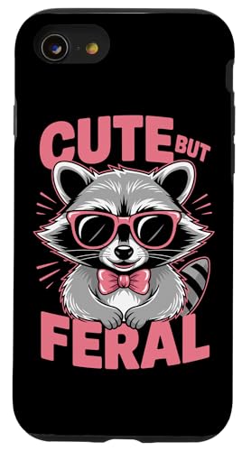 Süßer aber wilder Waschbär Hülle für iPhone SE (2020) / 7 / 8 von Funny Cute But Feral Gifts for Women and Men