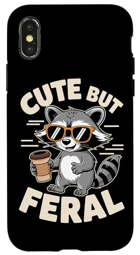 Süßer aber wilder Waschbär Hülle für iPhone X/XS von Funny Cute But Feral Gifts for Women and Men