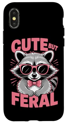 Süßer aber wilder Waschbär Hülle für iPhone X/XS von Funny Cute But Feral Gifts for Women and Men