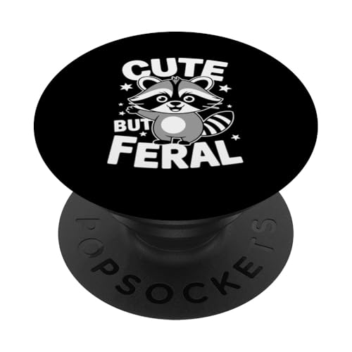 Süßer aber wilder Waschbär PopSockets Klebender PopGrip Süßer aber wilder Waschbär PopSockets Klebender PopGrip von Funny Cute But Feral Gifts for Women and Men