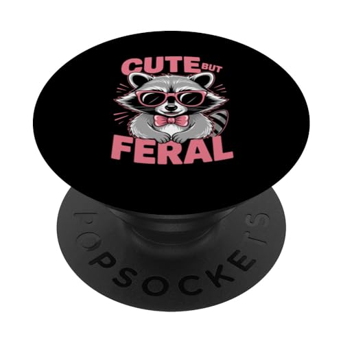 Süßer aber wilder Waschbär PopSockets Klebender PopGrip Süßer aber wilder Waschbär PopSockets Klebender PopGrip von Funny Cute But Feral Gifts for Women and Men