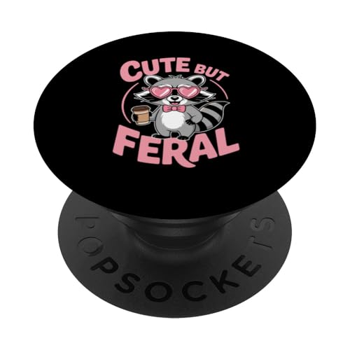 Süßer aber wilder Waschbär PopSockets Klebender PopGrip Süßer aber wilder Waschbär PopSockets Klebender PopGrip von Funny Cute But Feral Gifts for Women and Men