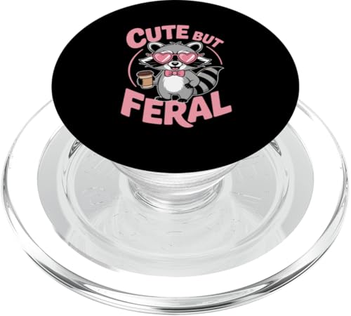 Süßer aber wilder Waschbär PopSockets PopGrip für MagSafe von Funny Cute But Feral Gifts for Women and Men