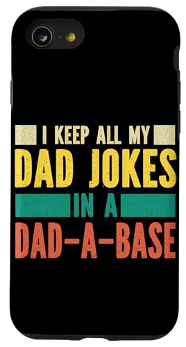 I Keep All My Witze In A Dad A Base Vatertag Retro Daddy Hülle für iPhone SE (2020) / 7 / 8 von Funny Dad Jokes Sarcastic Fatherhood Daddy Men Dad