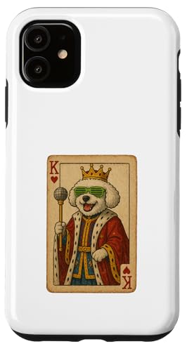 Bichon Frisé King Hearts Coole Spielkarte Retro Disco Hund Hülle für iPhone 11 Bichon Frisé King Hearts Coole Spielkarte Retro Disco Hund Hülle für iPhone 11 von Funny Dogs Pop Art Store