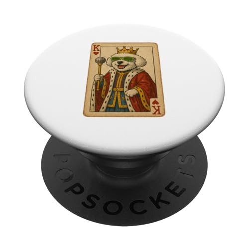 Bichon Frisé King Hearts Coole Spielkarte Retro Disco Hund PopSockets Klebender PopGrip Bichon Frisé King Hearts Coole Spielkarte Retro Disco Hund PopSockets Klebender PopGrip von Funny Dogs Pop Art Store
