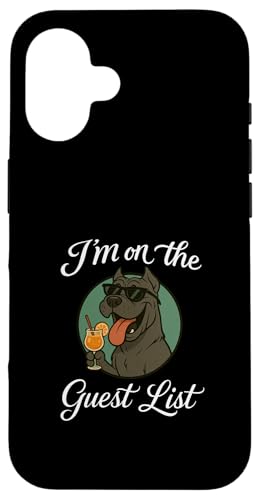 Cane Corso Gästeliste Lustige Hundeparty Hülle für iPhone 16 Cane Corso Gästeliste Lustige Hundeparty Hülle für iPhone 16 von Funny Dogs Pop Art Store