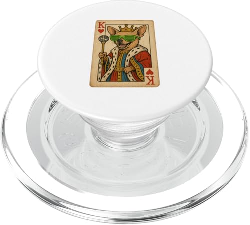Chihuahua King Hearts Coole Spielkarte Retro Disco Hund PopSockets PopGrip für MagSafe Chihuahua King Hearts Coole Spielkarte Retro Disco Hund PopSockets PopGrip für MagSafe von Funny Dogs Pop Art Store