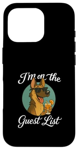 Deutscher Schäferhund Gästeliste lustige Hundeparty Hülle für iPhone 16 Pro Deutscher Schäferhund Gästeliste lustige Hundeparty Hülle für iPhone 16 Pro von Funny Dogs Pop Art Store