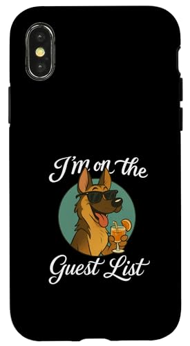 Deutscher Schäferhund Gästeliste lustige Hundeparty Hülle für iPhone X/XS Deutscher Schäferhund Gästeliste lustige Hundeparty Hülle für iPhone X/XS von Funny Dogs Pop Art Store
