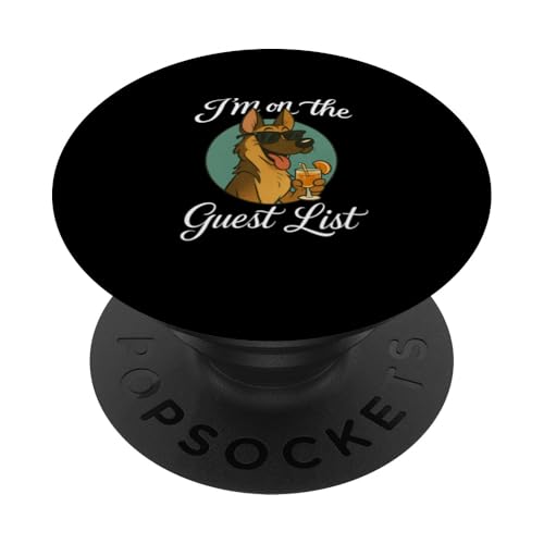 Deutscher Schäferhund Gästeliste lustige Hundeparty PopSockets Klebender PopGrip Deutscher Schäferhund Gästeliste lustige Hundeparty PopSockets Klebender PopGrip von Funny Dogs Pop Art Store