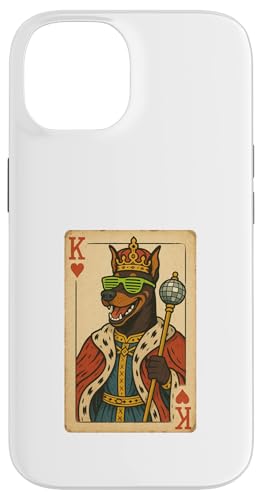 Dobermann King Hearts Coole Spielkarte Retro Disco Hund Hülle für iPhone 14 Dobermann King Hearts Coole Spielkarte Retro Disco Hund Hülle für iPhone 14 von Funny Dogs Pop Art Store