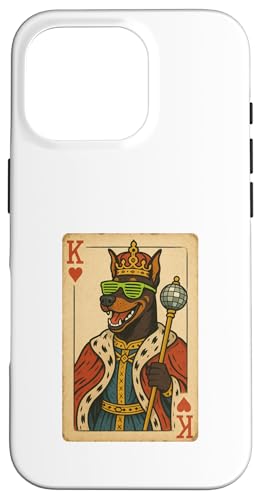 Dobermann King Hearts Coole Spielkarte Retro Disco Hund Hülle für iPhone 16 Pro Dobermann King Hearts Coole Spielkarte Retro Disco Hund Hülle für iPhone 16 Pro von Funny Dogs Pop Art Store