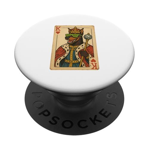 Dobermann King Hearts Coole Spielkarte Retro Disco Hund PopSockets Klebender PopGrip Dobermann King Hearts Coole Spielkarte Retro Disco Hund PopSockets Klebender PopGrip von Funny Dogs Pop Art Store