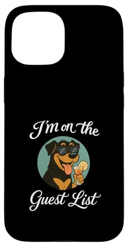 Rottweiler Gästeliste Lustige Hundeparty Hülle für iPhone 15 Rottweiler Gästeliste Lustige Hundeparty Hülle für iPhone 15 von Funny Dogs Pop Art Store