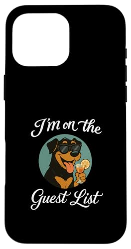 Rottweiler Gästeliste Lustige Hundeparty Hülle für iPhone 16 Pro Max Rottweiler Gästeliste Lustige Hundeparty Hülle für iPhone 16 Pro Max von Funny Dogs Pop Art Store