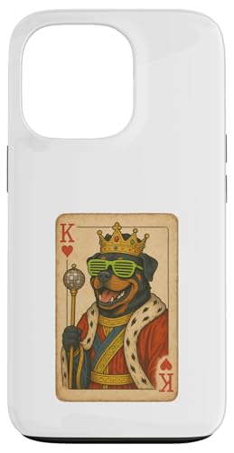 Rottweiler King Hearts Coole Spielkarte Retro Disco Hund Hülle für iPhone 13 Pro Rottweiler King Hearts Coole Spielkarte Retro Disco Hund Hülle für iPhone 13 Pro von Funny Dogs Pop Art Store