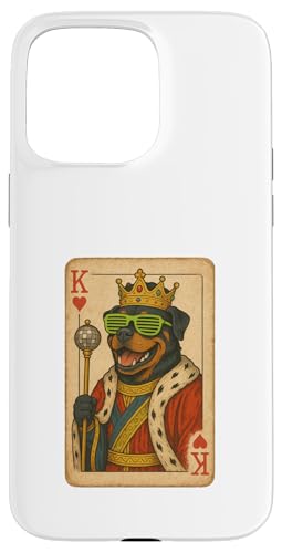 Rottweiler King Hearts Coole Spielkarte Retro Disco Hund Hülle für iPhone 15 Pro Max Rottweiler King Hearts Coole Spielkarte Retro Disco Hund Hülle für iPhone 15 Pro Max von Funny Dogs Pop Art Store