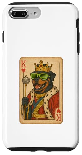 Rottweiler King Hearts Coole Spielkarte Retro Disco Hund Hülle für iPhone 7 Plus/8 Plus Rottweiler King Hearts Coole Spielkarte Retro Disco Hund Hülle für iPhone 7 Plus/8 Plus von Funny Dogs Pop Art Store