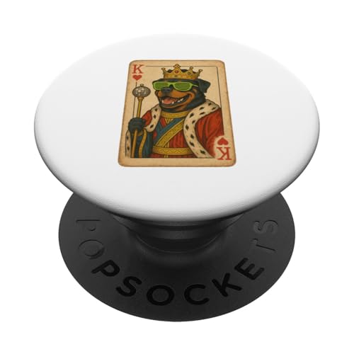 Rottweiler King Hearts Coole Spielkarte Retro Disco Hund PopSockets Klebender PopGrip Rottweiler King Hearts Coole Spielkarte Retro Disco Hund PopSockets Klebender PopGrip von Funny Dogs Pop Art Store