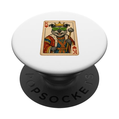 Schnauzer König Herzen Coole Spielkarte Retro Disco Hund PopSockets Klebender PopGrip Schnauzer König Herzen Coole Spielkarte Retro Disco Hund PopSockets Klebender PopGrip von Funny Dogs Pop Art Store